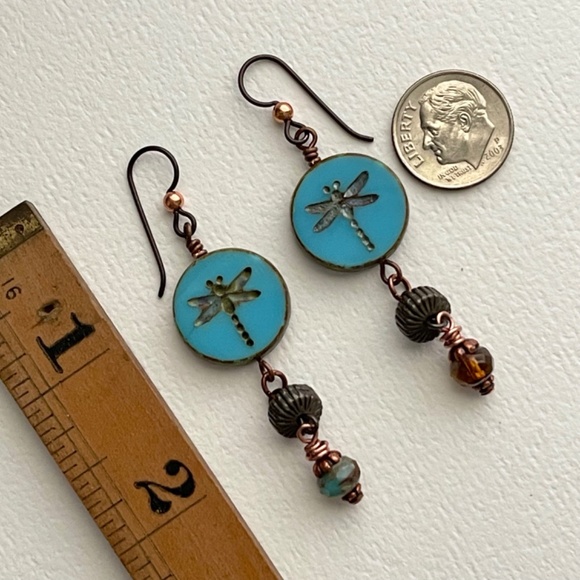ARTISAN Earrings - “Summer Dragon” Dangles - Picture 4 of 9